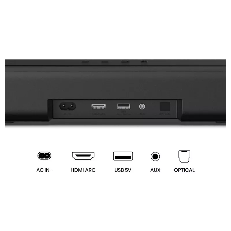 Hisense HS1000 soundbar 2.0 kanavaa 60W Bluetooth HDMI ARC USB AUX optinen musta