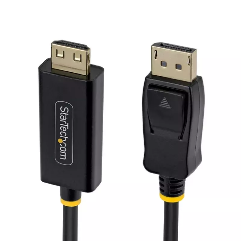 StarTech.com 4,5 m DisplayPort-HDMI-sovitinkaapeli tartuntaliittimillä, 4K 60Hz HDR, musta