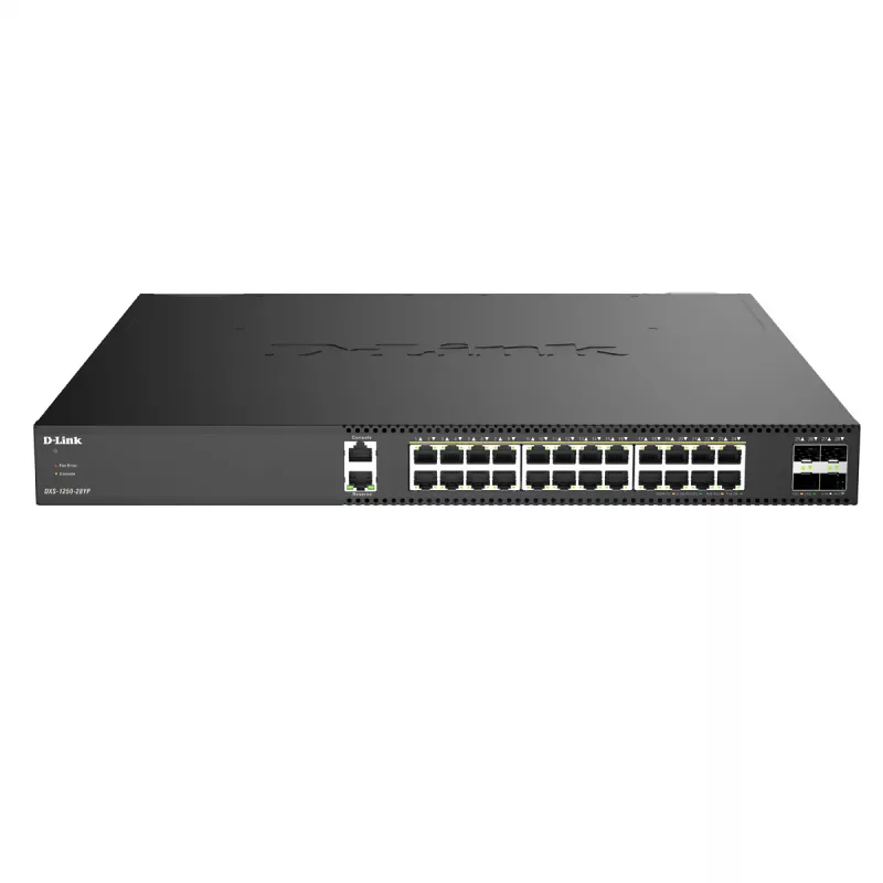 D-Link DXS-1250-28YP/E Smart Managed Multi-Gigabit PoE++ -kytkin 4 x 25G SFP28 -uplink
