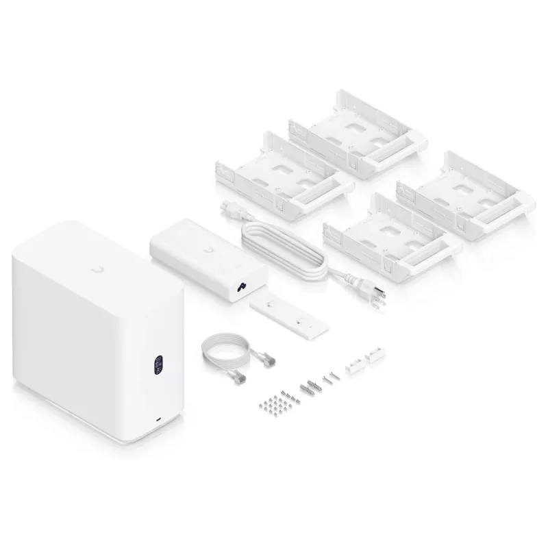Ubiquiti UNAS-4-W 4-paikkainen NAS-palvelin, valkoinen, 4GB RAM, 1x 2.5GbE, 1x USB-C-laajennus