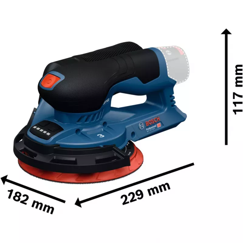 Bosch Professional GEX 12V-150-3 akku-epäkeskushiomakone (12V, 150 mm, Brushless EC moottori, L-BOXX)