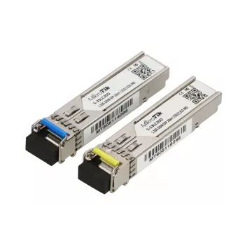 MikroTik SFP-moduuli S-3553LC20D, 1,25 Gb/s, 20 km, Single-Mode, pari (T1310nm/R1550nm) + (T1550nm/R1310nm)