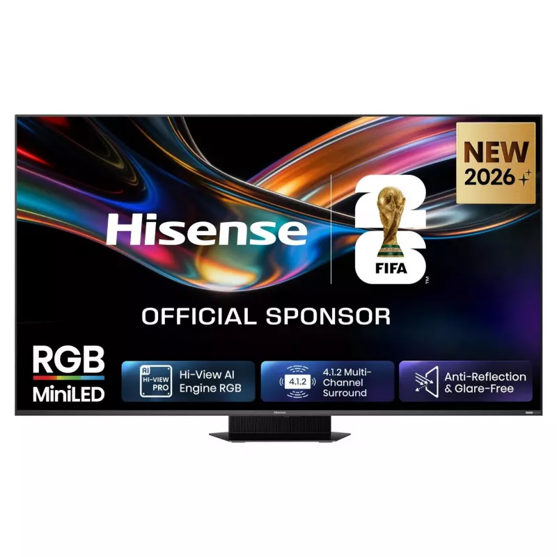 Hisense 65UR9DS 65 tuuman 4K UHD RGB MiniLED -älytelevisio, 3840x2160, 170 Hz, 6 ms, HDR, HDMI, USB-C, LAN, WiFi, Bluetooth, musta/harmaa