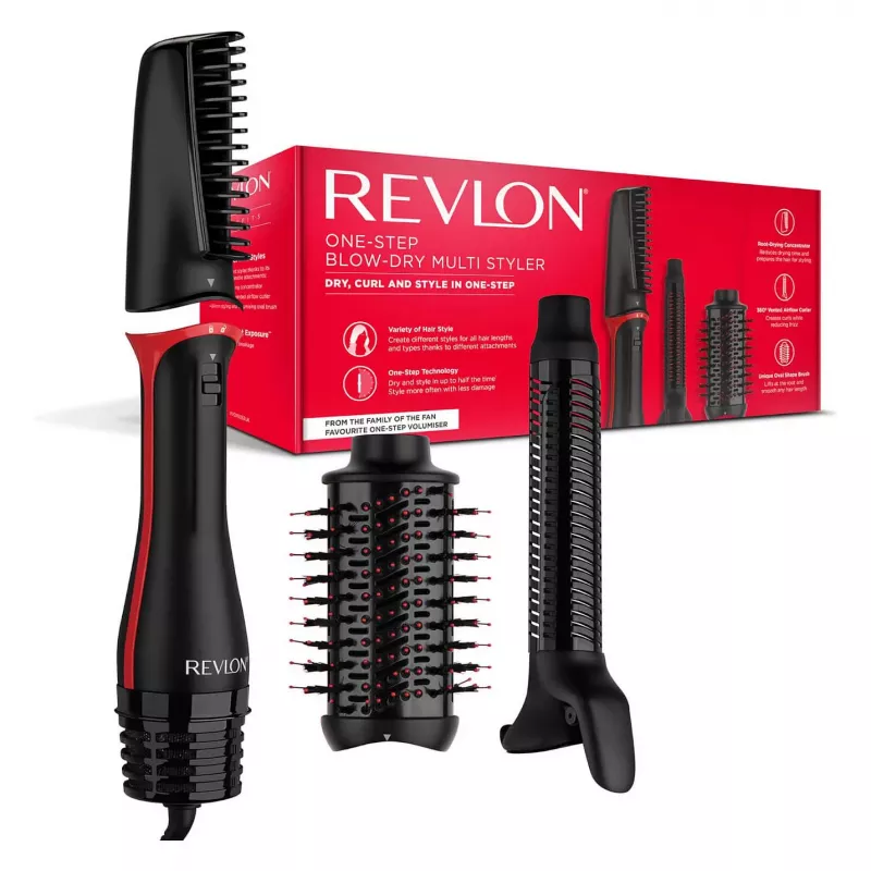 REVLON hiustenkuivaaja ja monitoimistyler One-Step OneStep musta punainen (RVDR5333E)
