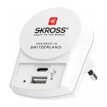 SKROSS Pro+ USB AC30PD maailmanmatka-adapteri 30W USB-C PD ja USB-A