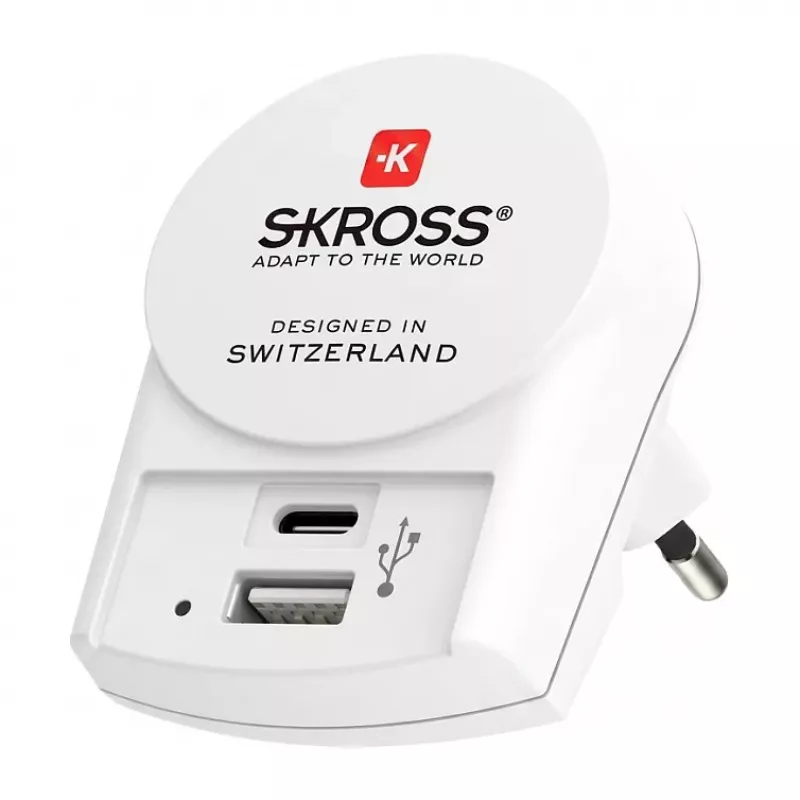 SKROSS Pro+ USB AC30PD maailmanmatka-adapteri 30W USB-C PD ja USB-A