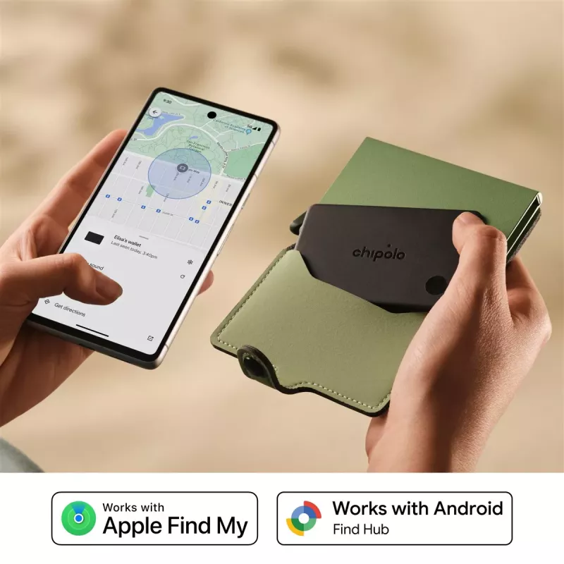Chipolo CARD & LOOP ladattava Bluetooth-paikanninpaketti iOS- ja Android-laitteille, Charcoal