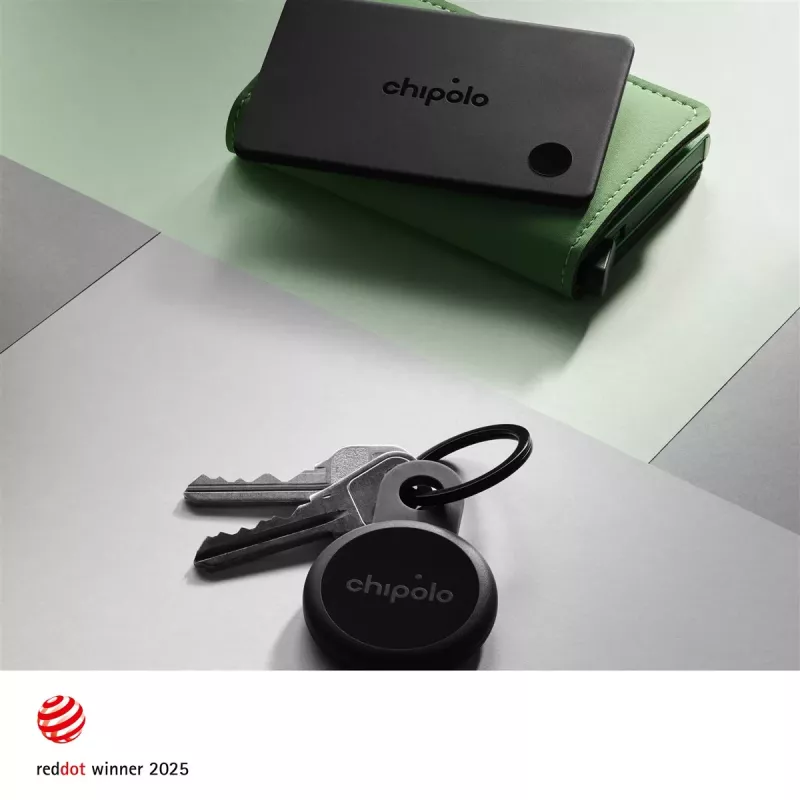 Chipolo CARD & LOOP ladattava Bluetooth-paikanninpaketti iOS- ja Android-laitteille, Charcoal