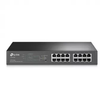 TP-LINK TL-SG1016PE 16-porttinen gigabit Easy Smart PoE+ -kytkin (110W, 8 PoE+-porttia, rack-asennettava)