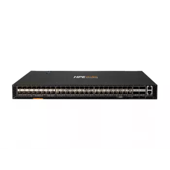 HPE Aruba 8320 48-porttinen 10GbE SFP+ ja 6-porttinen 40GbE QSFP+ hallittava Layer 3 -kytkin, 2x 400W virtalähde, 5x tuuletin, rack-sarja, TAA-yhteensopiva