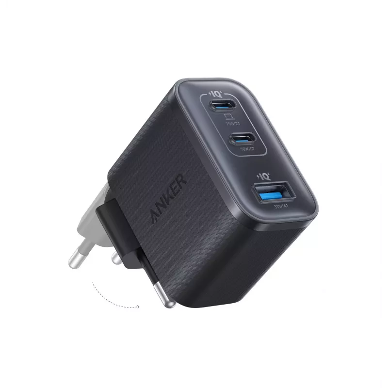 Anker Nano Charger 70W, 3 porttia, musta