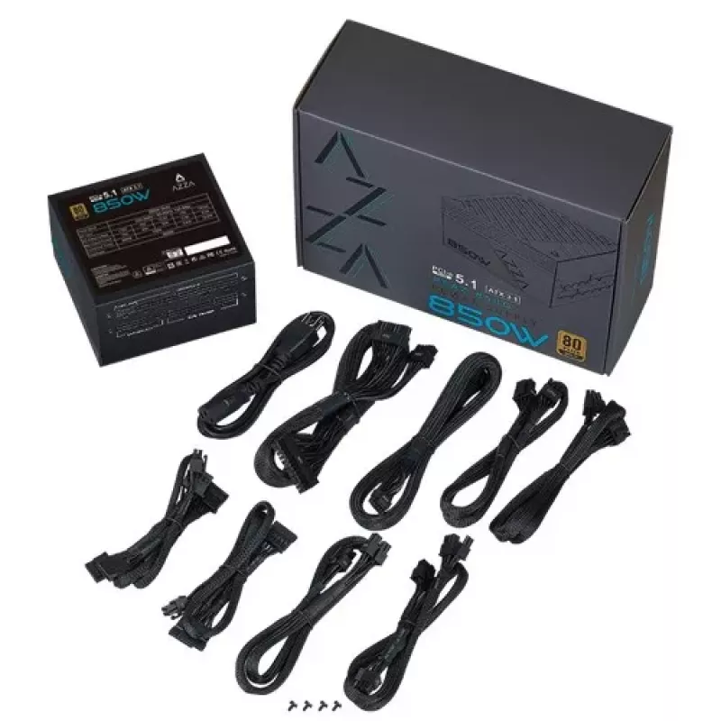 AZZA PSAZ-850G 850W täysin modulaarinen ATX 3.1 PCIe 5.1 80+ Gold virtalähde