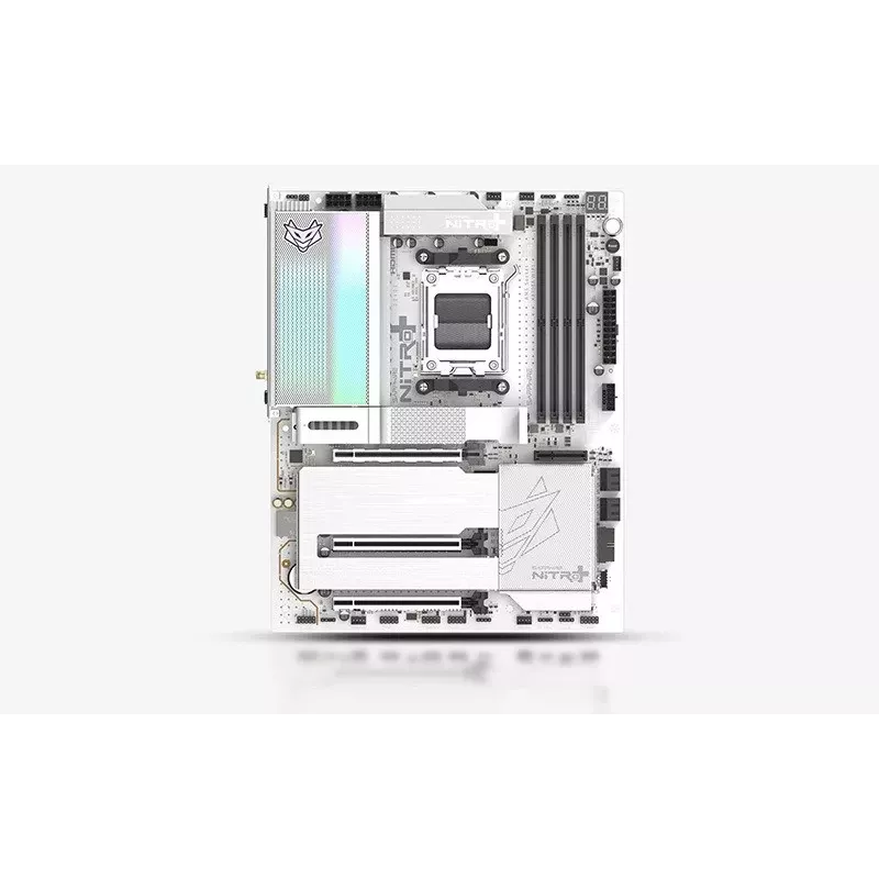 SAPPHIRE NITRO+ X870EA PHANTOMLINK P.E emolevy, AMD X870E, Socket AM5, DDR5, Wi-Fi 7, valkoinen/musta