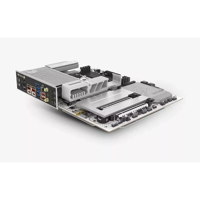 SAPPHIRE NITRO+ X870EA PHANTOMLINK P.E emolevy, AMD X870E, Socket AM5, DDR5, Wi-Fi 7, valkoinen/musta