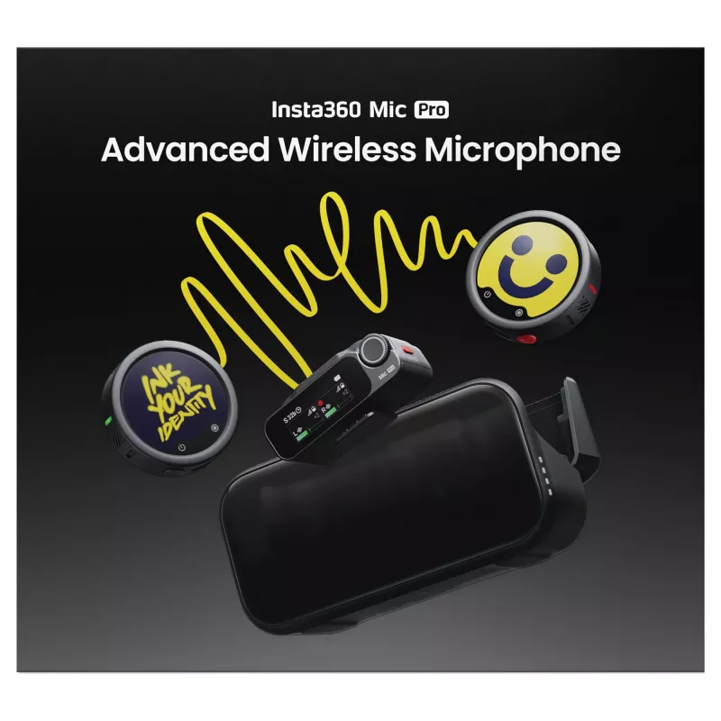 Insta360 Mic Pro (2 TX + 1 RX) – digitaalinen langaton mikrofonijärjestelmä