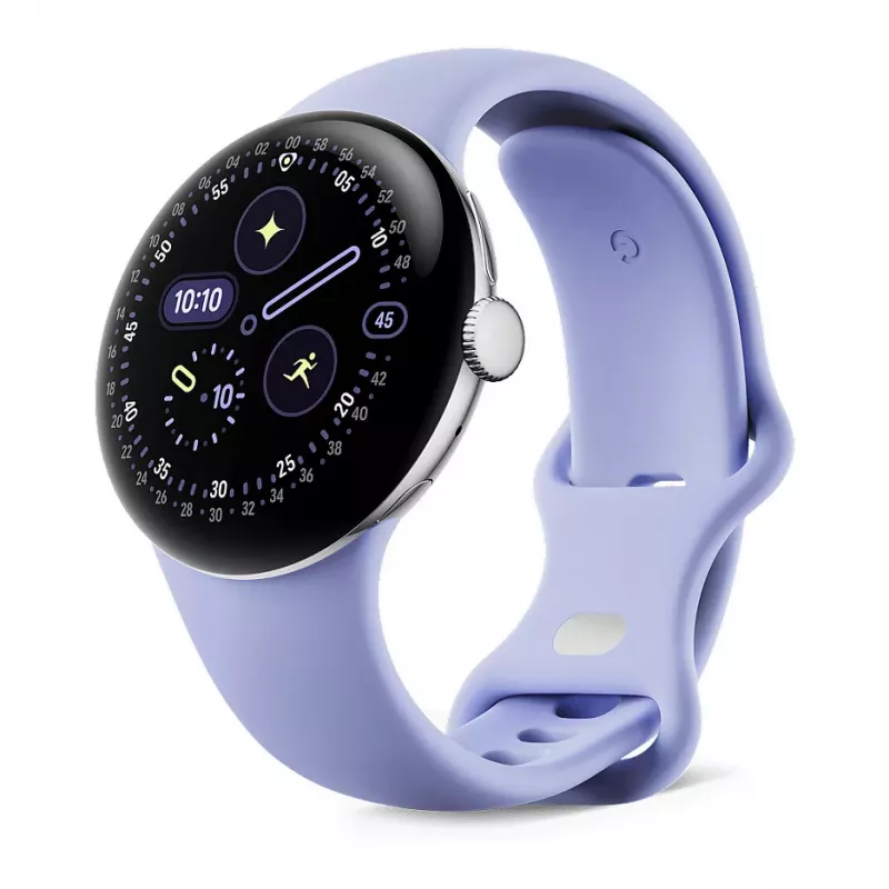 Google Pixel Watch 4 - 41 mm - Polished Silver Aluminium - Iris Active Band - Wear OS -älykello
