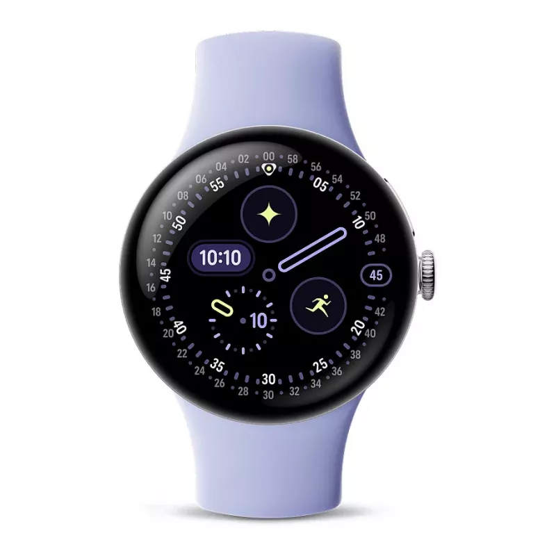Google Pixel Watch 4 - 41 mm - Polished Silver Aluminium - Iris Active Band - Wear OS -älykello