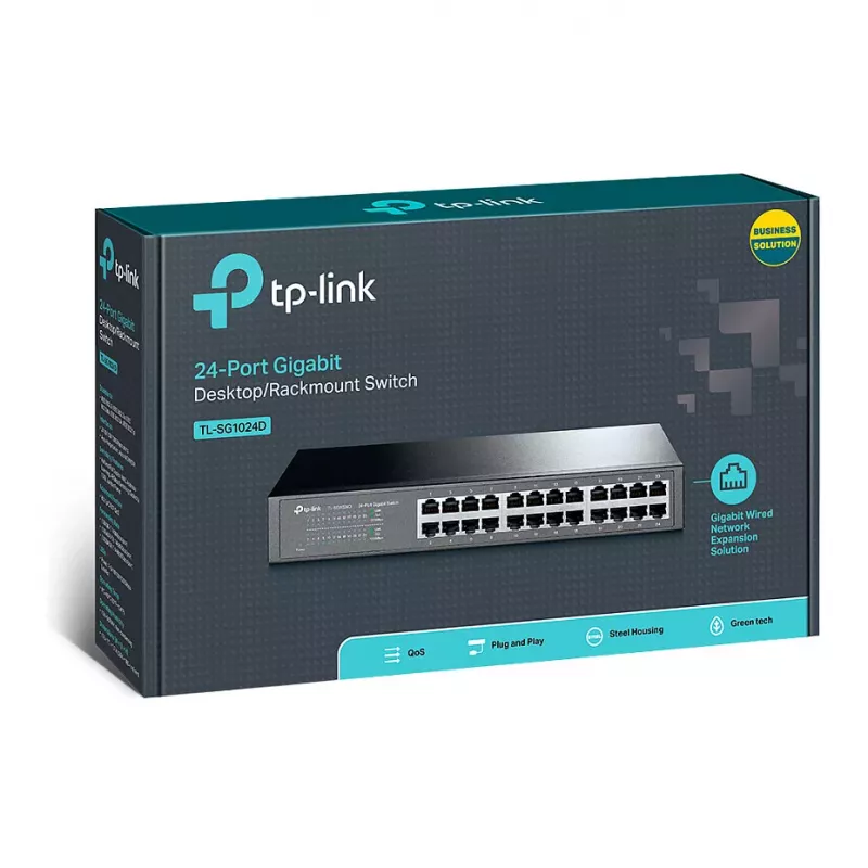 TP-Link TL-SG1024D 24-porttinen Gigabit Ethernet -kytkin työpöytä/rack-asennus