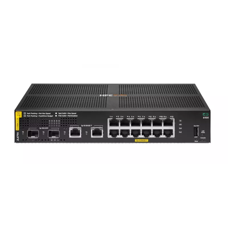 HPE Aruba 6100 12G Class 4 PoE 2G/2SFP+ 139W -kytkin