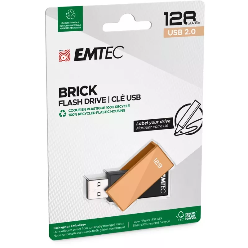 Emtec USB 2.0 C350 128GB Brick oranssi USB-muistitikku