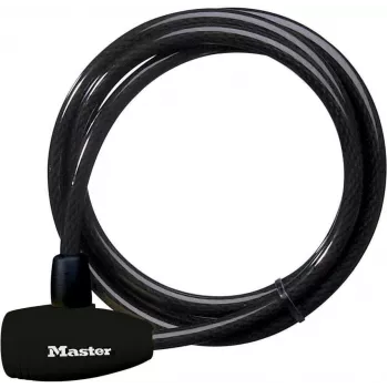 Master Lock 8154EURD vaijerilukko avaimella, 1,8 m x 10 mm, musta