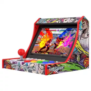 Subsonic Retro Arcade arcade-ohjain / fight stick PC, PS3, PS4, Nintendo Switch, Xbox One, Xbox Series X/S, USB-A, 2,5 m kaapeli, musta/punainen