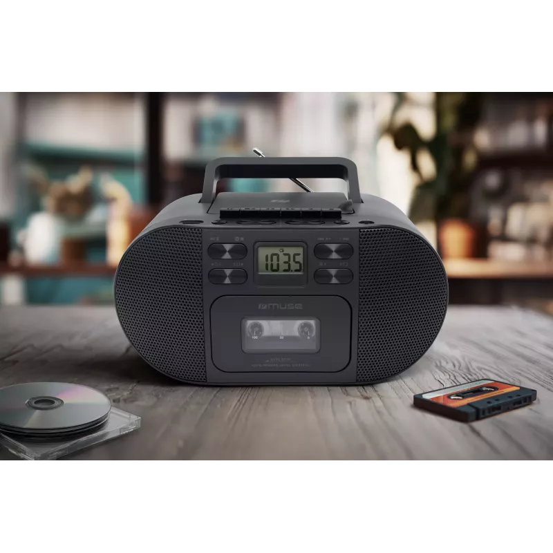Muse M-188RDC CD-boombox Bluetoothilla, FM-radio, USB, musta