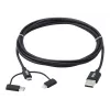 Eaton Tripp Lite Series universaali USB-A - Lightning, USB Micro-B ja USB-C sync-/latauskaapeli (M/3xM), MFi-sertifioitu, musta, 1,8 m