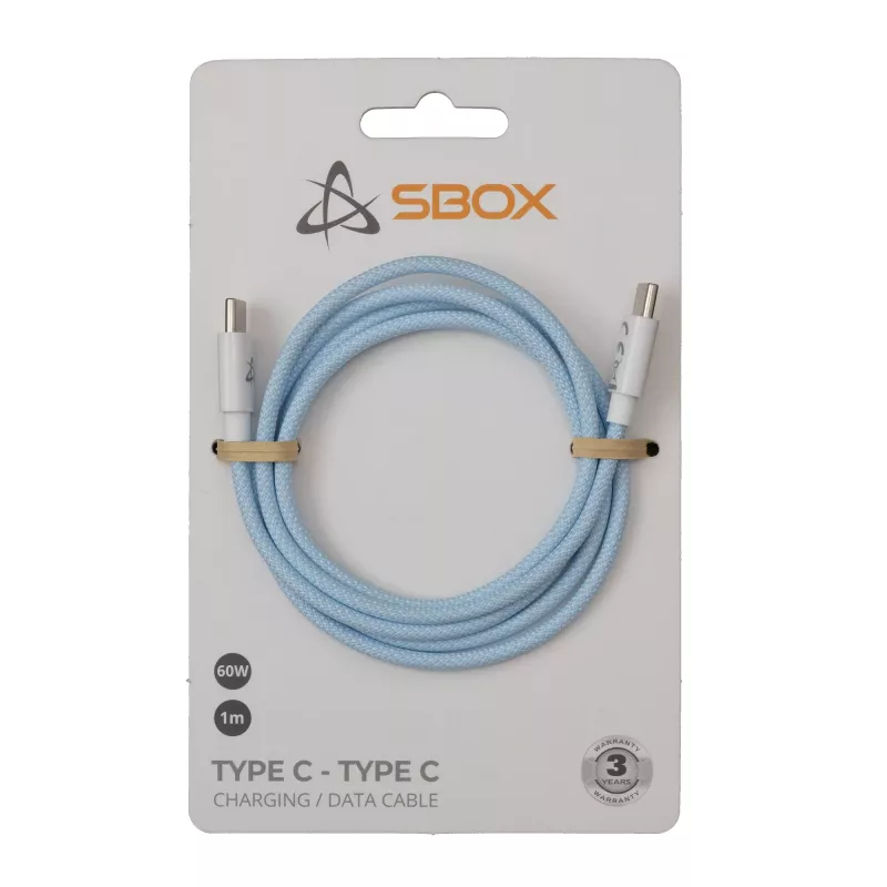 SBOX USB-C - USB-C -kaapeli 1m sininen – lataus ja tiedonsiirto