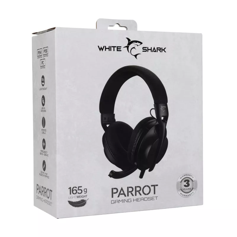 White Shark PARROT GH-2440 musta pelikuulokkeet