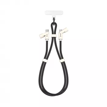 SBOX LANYARD BLACK USB-C - USB-C -kaapeli 1,5 m musta
