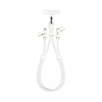 SBOX Lanyard White USB-C - USB-C -kaapeli 1,5 m valkoinen