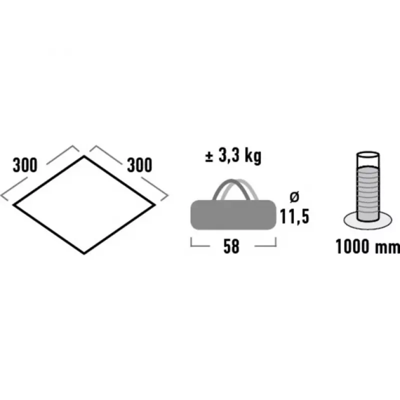 High Peak Tarp 1 (harmaa, 3 m x 3 m)