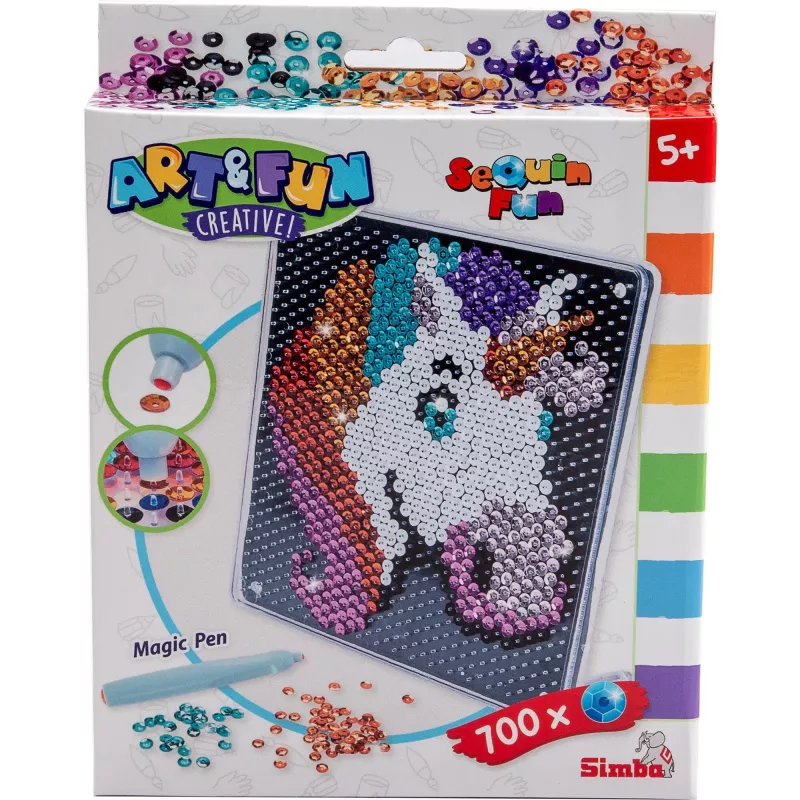 SIMBA-DICKIE Art & Fun paljettiyksisarvinen askartelusarja