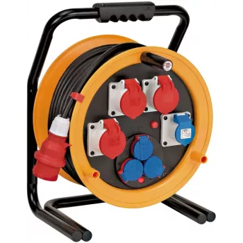 Brennenstuhl 1319110010 kaapelikela 40m H07RN-F 3G2.5 IP44 4x Schuko musta/oranssi