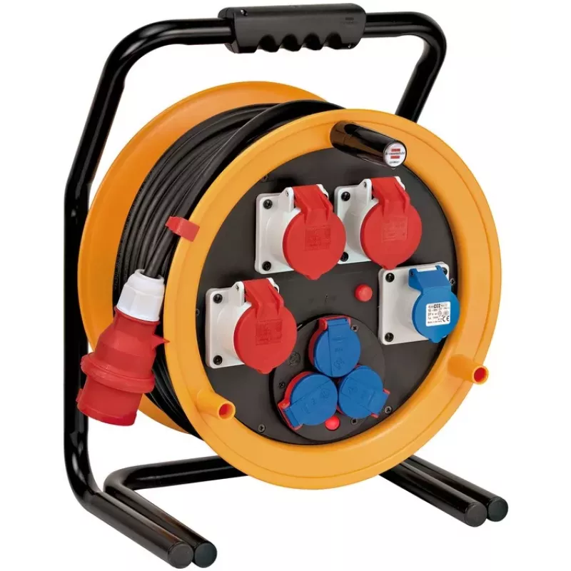 Brennenstuhl 1319110010 kaapelikela 40m H07RN-F 3G2.5 IP44 4x Schuko musta/oranssi