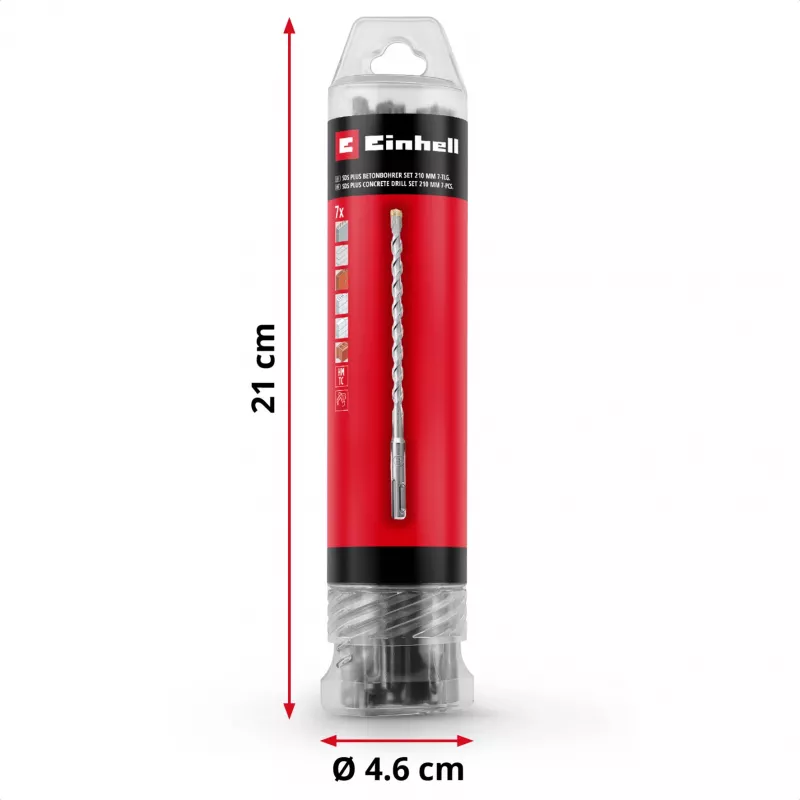 EINHELL-KWB SDS-plus poranteräsarja, Ø 6-14 mm (7-osainen, 210 mm)