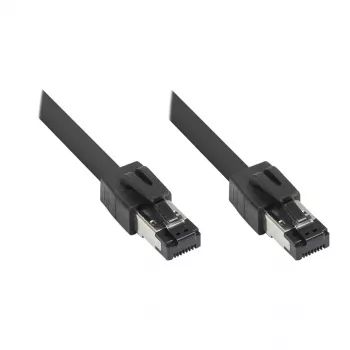 GoodConnections RNS® Cat.8.1 S/FTP -verkkokaapeli, 0,5 m, musta, LSZH, 40 Gbit/s, 2000 MHz