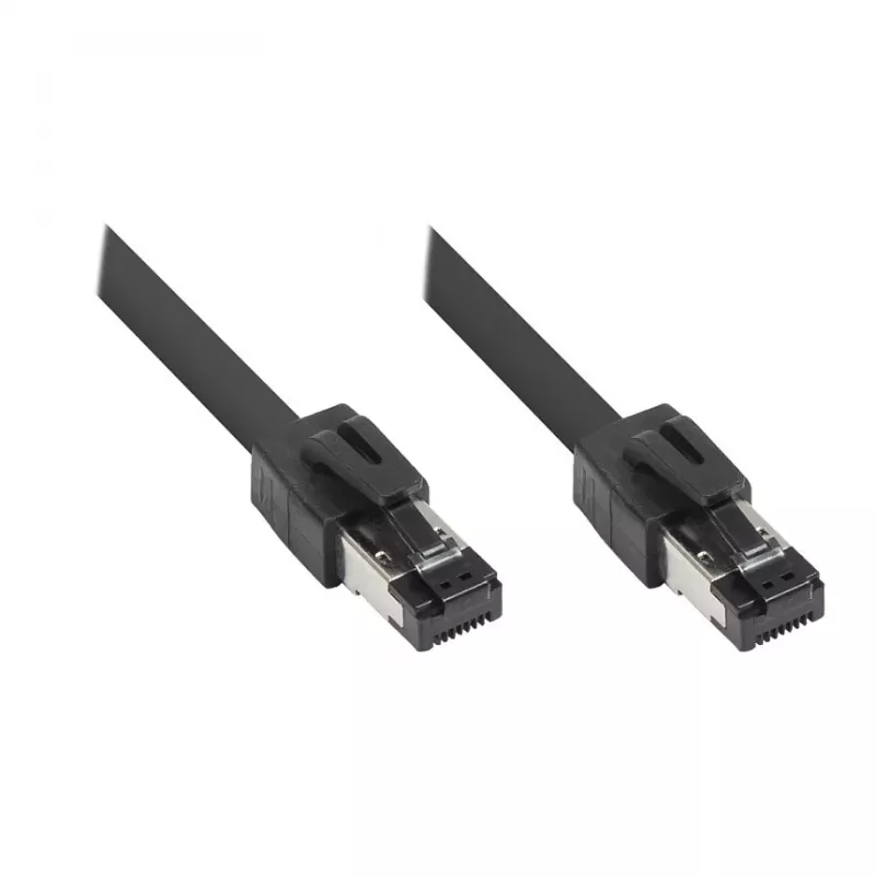 GoodConnections RNS® Cat.8.1 S/FTP -verkkokaapeli, 0,5 m, musta, LSZH, 40 Gbit/s, 2000 MHz