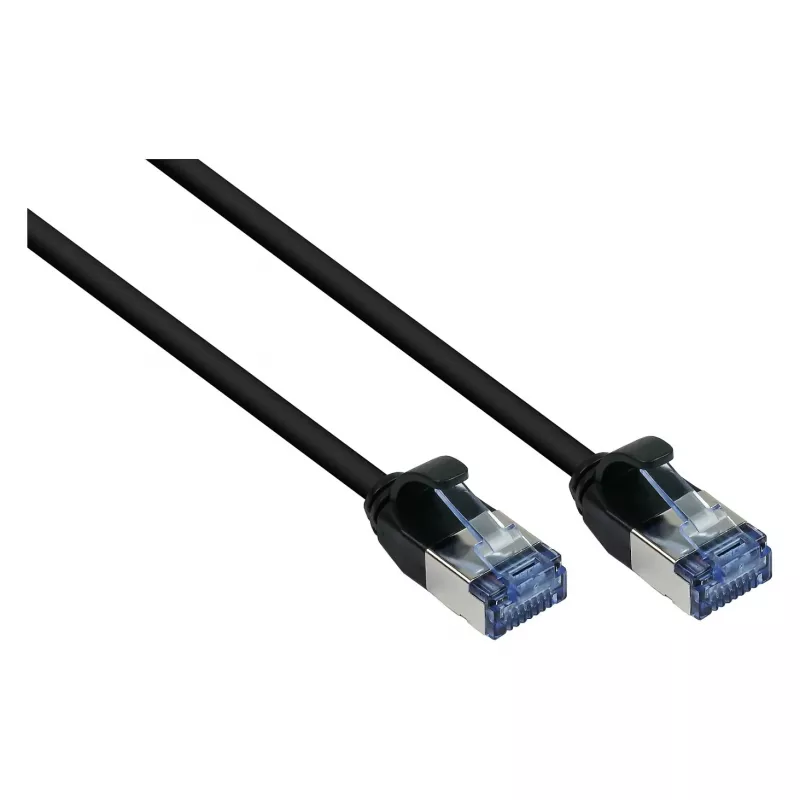 GoodConnections RNS® SlimLine Cat.6A U/FTP -verkkokaapeli, LSZH, 500MHz, kupari, musta, 2 m
