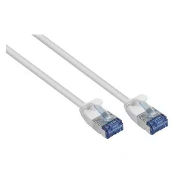 GoodConnections RNS® SlimLine -verkkokaapeli Cat.6A U/FTP PiMF LSZH 500MHz kupari, valkoinen, 0,25 m