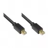 GoodConnections Mini DisplayPort 1.2 -kaapeli, pistoke-pistoke, kullattu, musta, 1 m