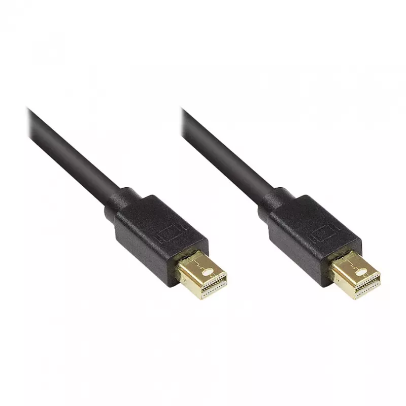 GoodConnections Mini DisplayPort 1.2 -kaapeli, pistoke-pistoke, kullattu, musta, 1 m