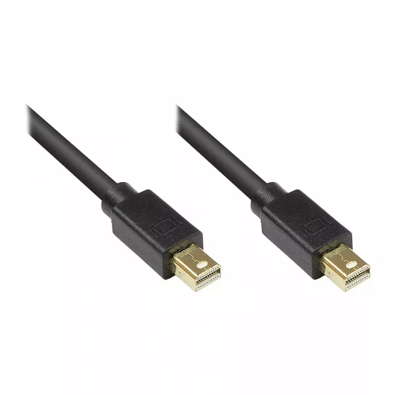 GoodConnections Mini DisplayPort 1.1 -kaapeli, pistoke-pistoke, kullattu, musta, 3 m