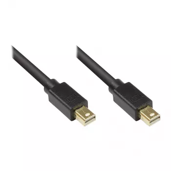 GoodConnections Mini DisplayPort 1.1 -kaapeli, pistoke-pistoke, kullattu, musta, 5 m