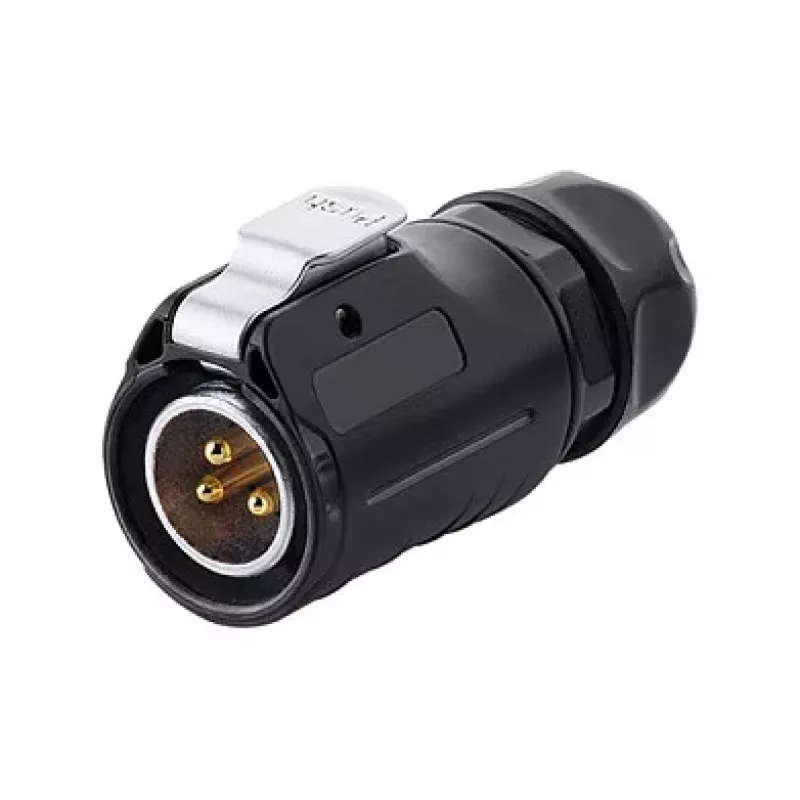 GoodConnections IC01-20P301 teollisuusliitin S1 Power, 3-napainen pistoke, M20, napsahduslukitus, juotosliitäntä, IP65/66