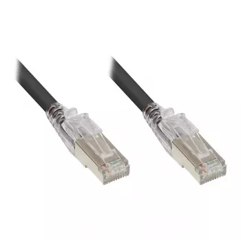 GoodConnections RNS® -verkkokaapeli lukitussuojalla ja lukituksella, Cat. 6A, S/FTP, PiMF, halogeeniton (LSZH), 500 MHz, musta, 2 m