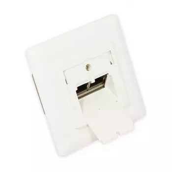 GoodConnections Cat.6A -verkkoliitäntärasia, 2xRJ45, suojattu, upporasiana, design-yhteensopiva, pystysuora kaapelinsyöttö, helmenvalkoinen RAL1013 (GC-N0021)