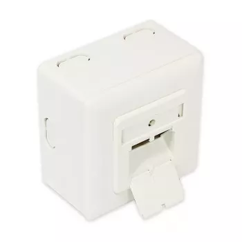 GoodConnections Cat.6 -verkkoliitäntärasia, 2xRJ45, suojattu, pinta-asennus, helmenvalkoinen RAL1013, GC-N0027
