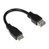 GoodConnections USB 3.0 OTG -adapterikaapeli, Micro USB B -pistoke USB-A -liitäntään, musta, 0,1 m